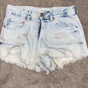 High waisted jean shorts